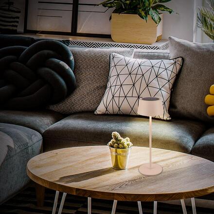 BRILONER Awia stolní lampička - 2W, 160lm, nabíjecí, LED, stmívatelné, dotykový vypínač, CCT, béžová 7572011