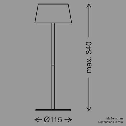 BRILONER Awia stolní lampička - 2W, 160lm, nabíjecí, LED, stmívatelné, dotykový vypínač, CCT, béžová 7572011