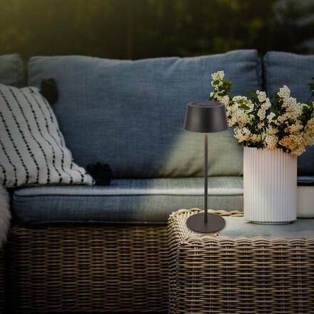 BRILONER Awia stolní lampička - 2W, 160lm, nabíjecí, LED, stmívatelné, dotykový vypínač, CCT, černá 7572015