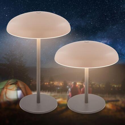 BRILONER Caxa stolní lampa - 2,8W, 300lm, bezdrátová, IP44, LED, stmívatelná, dotykový vypínač, béžová/antracit 7573011