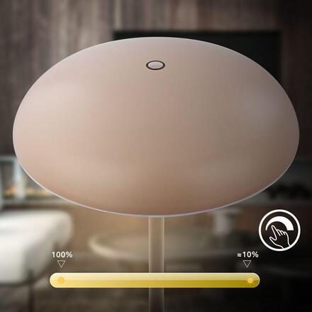 BRILONER Caxa stolní lampa - 2,8W, 300lm, bezdrátová, IP44, LED, stmívatelná, dotykový vypínač, béžová/antracit 7573011