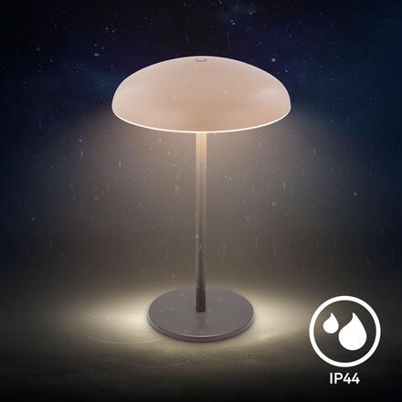 BRILONER Caxa stolní lampa - 2,8W, 300lm, bezdrátová, IP44, LED, stmívatelná, dotykový vypínač, béžová/antracit 7573011