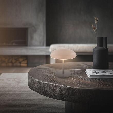 BRILONER Caxa stolní lampa - 2,8W, 300lm, bezdrátová, IP44, LED, stmívatelná, dotykový vypínač, béžová/antracit 7573011