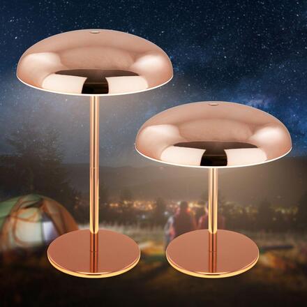 BRILONER Caxa stolní lampa - 2,8W, 300lm, bezdrátová, IP44, LED, stmívatelná, dotykový vypínač, měď 7573013