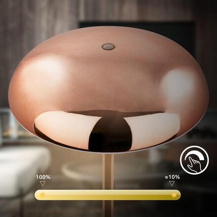 BRILONER Caxa stolní lampa - 2,8W, 300lm, bezdrátová, IP44, LED, stmívatelná, dotykový vypínač, měď 7573013
