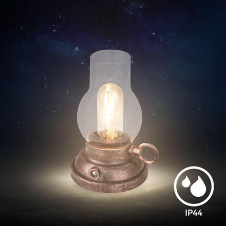 BRILONER Kanea stolní lampa - 1,5W, 40lm, bezdrátová, LED, stmívatelné, teplá bílá, bronzová 7575013