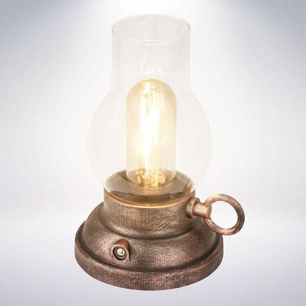 BRILONER Kanea stolní lampa - 1,5W, 40lm, bezdrátová, LED, stmívatelné, teplá bílá, bronzová 7575013