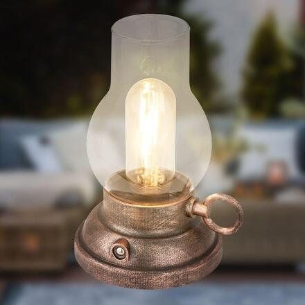 BRILONER Kanea stolní lampa - 1,5W, 40lm, bezdrátová, LED, stmívatelné, teplá bílá, bronzová 7575013