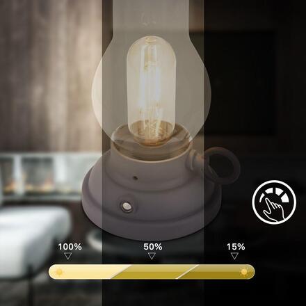 BRILONER Kanea stolní lampa - 1,5W, 40lm, bezdrátová, LED, stmívatelné, teplá bílá, antracit 7575015