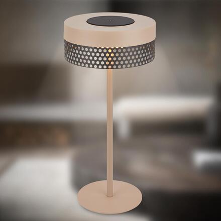 BRILONER Booha stolní lampa - 2,5W, 300lm, bezdrátová, IP44, LED, stmívatelná, teplá bílá, béžová/antracit 7576011