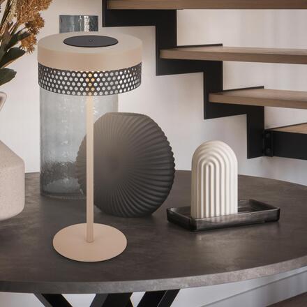 BRILONER Booha stolní lampa - 2,5W, 300lm, bezdrátová, IP44, LED, stmívatelná, teplá bílá, béžová/antracit 7576011