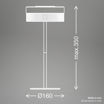 BRILONER Booha stolní lampa - 2,5W, 300lm, bezdrátová, IP44, LED, stmívatelná, teplá bílá, černá/dřevo 7576014