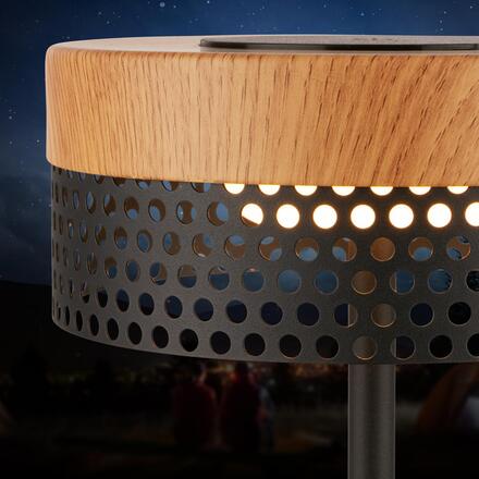 BRILONER Booha stolní lampa - 2,5W, 300lm, bezdrátová, IP44, LED, stmívatelná, teplá bílá, černá/dřevo 7576014