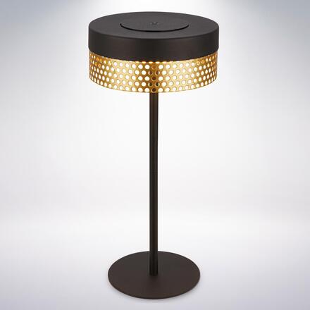 BRILONER Booha stolní lampa - 2,5W, 300lm, bezdrátová, IP44, LED, stmívatelná, teplá bílá, černá/zlatá 7576015