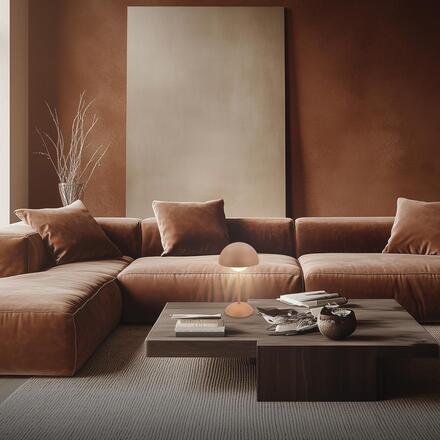 BRILONER Kugle stolní lampička - 3W, 250lm, bezdrátová, LED, stmívatelné, dotykový vypínač, teplá bílá, kávová 7578014