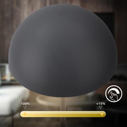 BRILONER Kugle stolní lampička - 3W, 250lm, bezdrátová, LED, stmívatelné, dotykový vypínač, teplá bílá, antracit 7578015