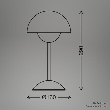BRILONER Kugle stolní lampička - 3W, 250lm, bezdrátová, LED, stmívatelné, dotykový vypínač, teplá bílá, antracit 7578015