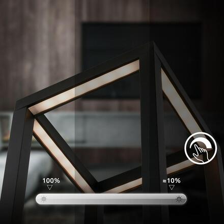 BRILONER Laer stolní lampa - 1,8W, 50lm, bezdrátová, LED, stmívatelné, dotykový vypínač, CCT, černá 7579015