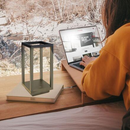 BRILONER Laer stolní lampa - 1,8W, 50lm, bezdrátová, LED, stmívatelné, dotykový vypínač, CCT, černá 7579015