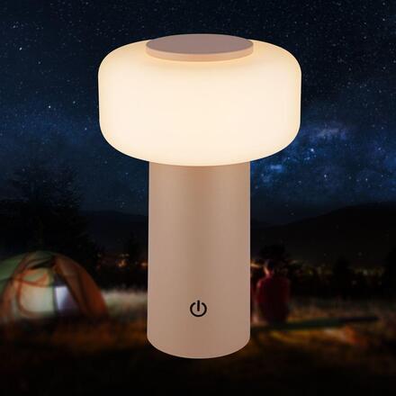 BRILONER Juna stolní lampa - 1,8W, 210lm, nabíjecí, LED, stmívatelné, dotykový vypínač, teplá bílá, béžová 7580011