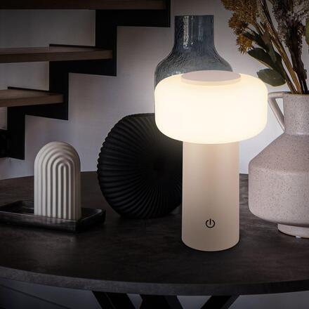 BRILONER Juna stolní lampa - 1,8W, 210lm, nabíjecí, LED, stmívatelné, dotykový vypínač, teplá bílá, béžová 7580011