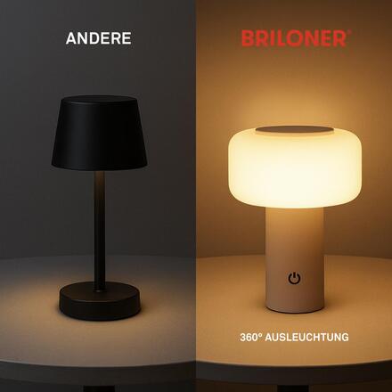 BRILONER Juna stolní lampa - 1,8W, 210lm, nabíjecí, LED, stmívatelné, dotykový vypínač, teplá bílá, béžová 7580011