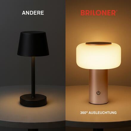 BRILONER Juna stolní lampa - 1,8W, 210lm, nabíjecí, LED, stmívatelné, dotykový vypínač, teplá bílá, kávová 7580014