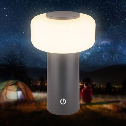 BRILONER Juna stolní lampa - 1,8W, 210lm, nabíjecí, LED, stmívatelné, dotykový vypínač, teplá bílá, antracit 7580015