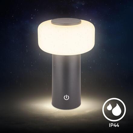 BRILONER Juna stolní lampa - 1,8W, 210lm, nabíjecí, LED, stmívatelné, dotykový vypínač, teplá bílá, antracit 7580015