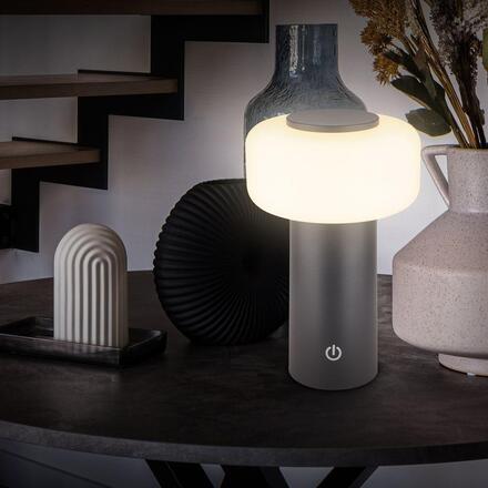BRILONER Juna stolní lampa - 1,8W, 210lm, nabíjecí, LED, stmívatelné, dotykový vypínač, teplá bílá, antracit 7580015