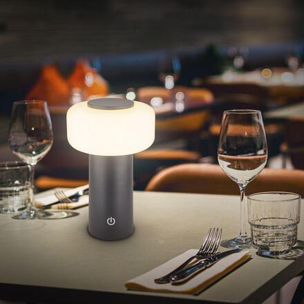 BRILONER Juna stolní lampa - 1,8W, 210lm, nabíjecí, LED, stmívatelné, dotykový vypínač, teplá bílá, antracit 7580015