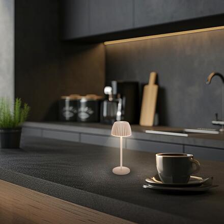 BRILONER Riffle Nano stolní lampička - 1,5W, 130lm, nabíjecí, LED, stmívatelné, dotykový vypínač, German design Award Winner 2025, béžová 7581011