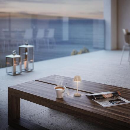 BRILONER Riffle Nano stolní lampička - 1,5W, 130lm, nabíjecí, LED, stmívatelné, dotykový vypínač, German design Award Winner 2025, béžová 7581011