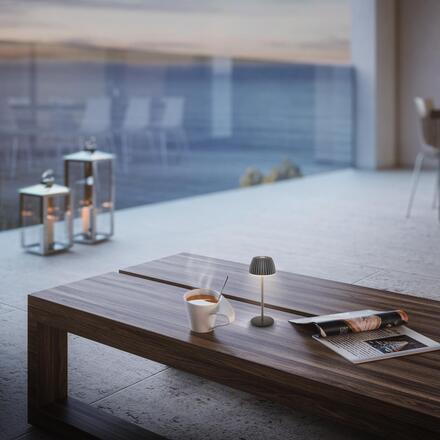 BRILONER Riffle Nano stolní lampička - 1,5W, 130lm, nabíjecí, LED, stmívatelné, dotykový vypínač, German design Award Winner 2025, antracit 7581015