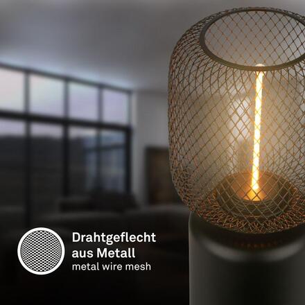 BRILONER Rist stolní lampička - s vypínačem, drátěné pletivo, E27 patice, černá 7583015