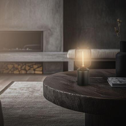 BRILONER Rist stolní lampička - s vypínačem, drátěné pletivo, E27 patice, černá 7583015