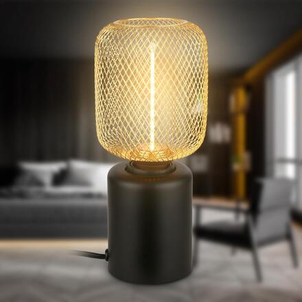 BRILONER Rist stolní lampička - s vypínačem, drátěné pletivo, E27 patice, černá / zlatá 7583017