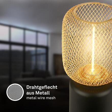 BRILONER Rist stolní lampička - s vypínačem, drátěné pletivo, E27 patice, černá / zlatá 7583017