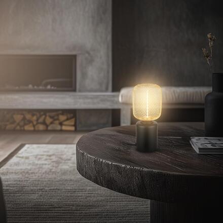 BRILONER Rist stolní lampička - s vypínačem, drátěné pletivo, E27 patice, černá / zlatá 7583017