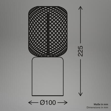BRILONER Rist stolní lampička - s vypínačem, drátěné pletivo, E27 patice, černá / zlatá 7583017