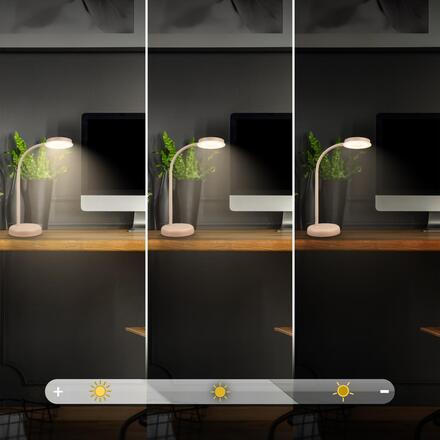 BRILONER Megg lampička na psací stůl – 12W, 800lm, LED, stmívatelné, dotykový vypínač, teplá bílá, béžová 7585011