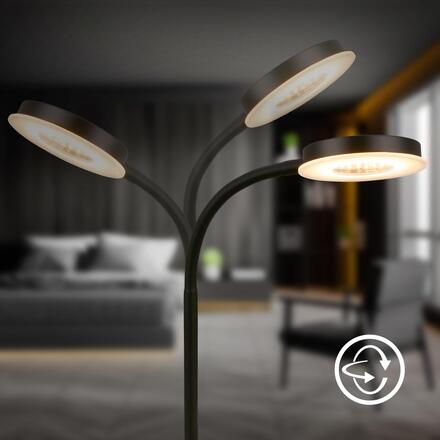 BRILONER Megg lampička na psací stůl – 12W, 800lm, LED, stmívatelné, dotykový vypínač, teplá bílá, černá 7585015