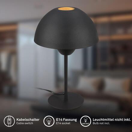 BRILONER Gryde na noční stolek - s vypínačem, E14 patice, max. 25W, černá 7591015