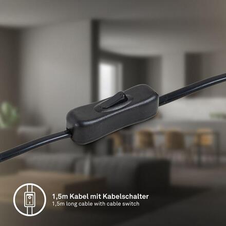 BRILONER Gryde na noční stolek - s vypínačem, E14 patice, max. 25W, černá 7591015