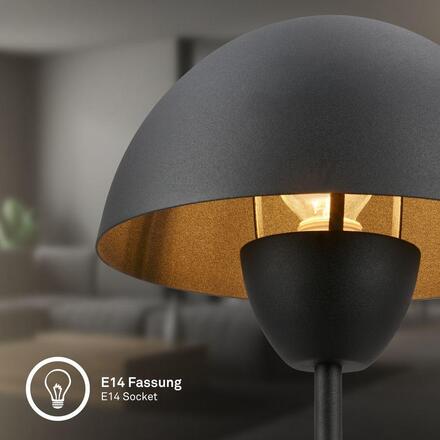 BRILONER Gryde na noční stolek - s vypínačem, E14 patice, max. 25W, černá 7591015