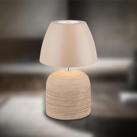 BRILONER Cera stolní lampa - 2,5W, 200lm, bezdrátová, IP44, LED, stmívatelná, teplá bílá, béžová 7593011