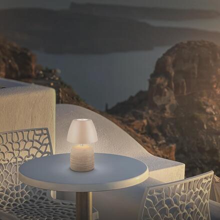 BRILONER Cera stolní lampa - 2,5W, 200lm, bezdrátová, IP44, LED, stmívatelná, teplá bílá, béžová 7593011