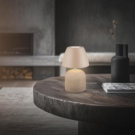 BRILONER Cera stolní lampa - 2,5W, 200lm, bezdrátová, IP44, LED, stmívatelná, teplá bílá, béžová 7593011