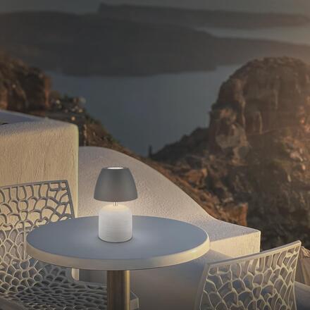 BRILONER Cera stolní lampa - 2,5W, 200lm, bezdrátová, IP44, LED, stmívatelná, teplá bílá, šedá/antracit 7593015