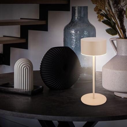 BRILONER Kira stolní lampička - 3W, 200lm, bezdrátová, LED, dotykový vypínač, stmívatelné, béžová 7629011